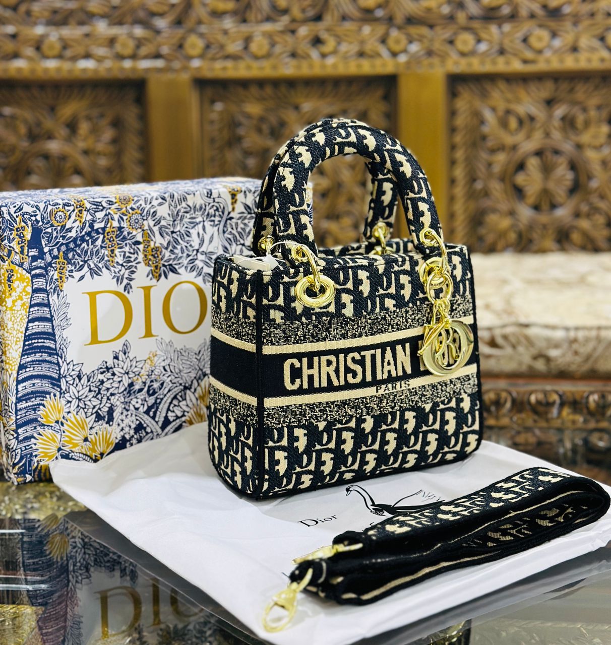 Christian Dior embroidery bag