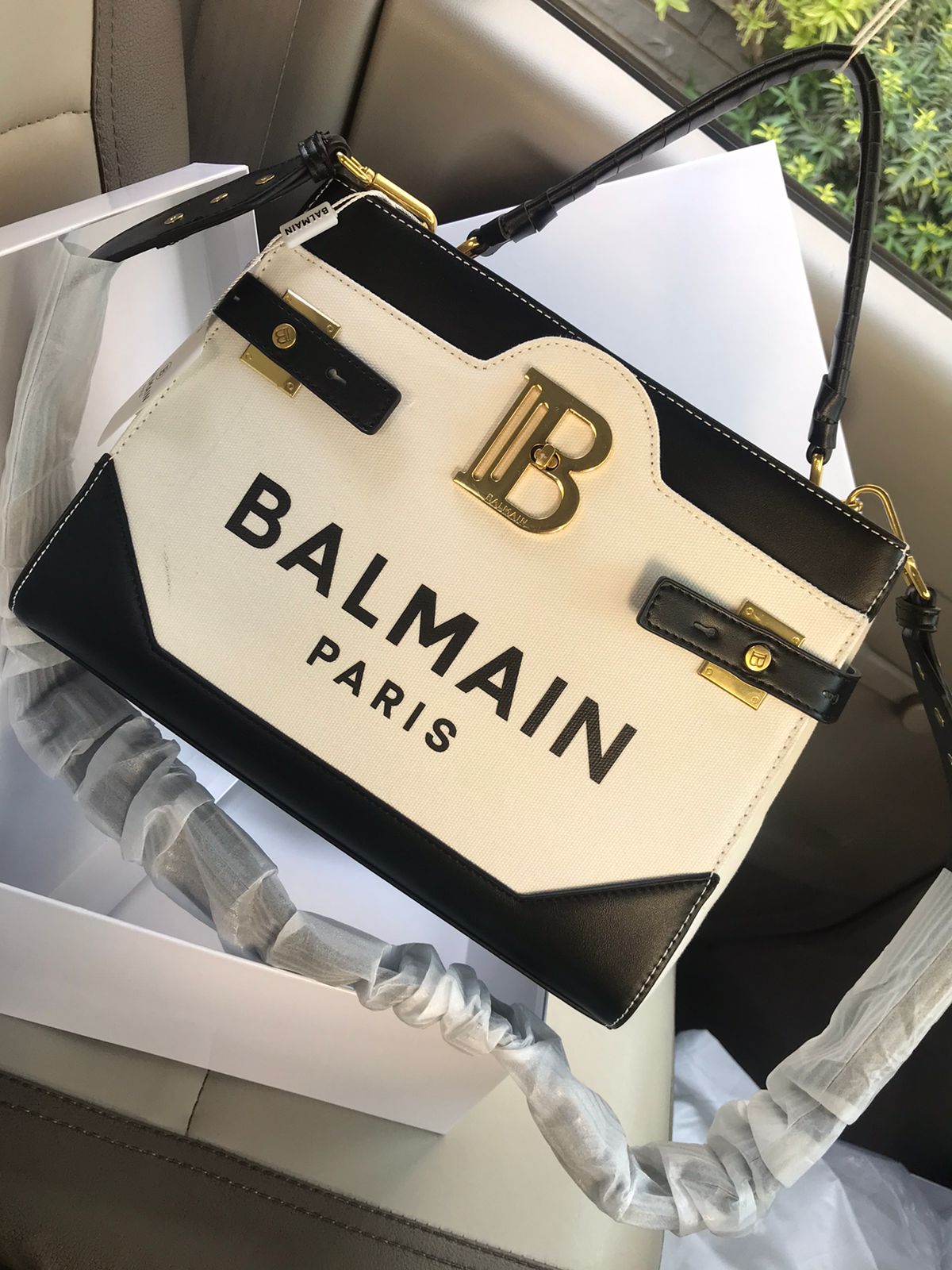 Balmain B-Buzz Top Handle Canvas Bag