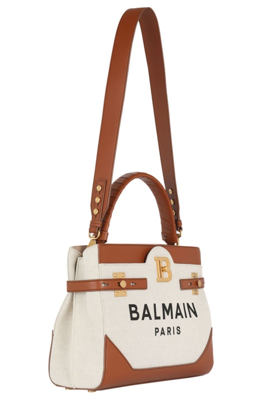Balmain B-Buzz Top Handle Canvas Bag