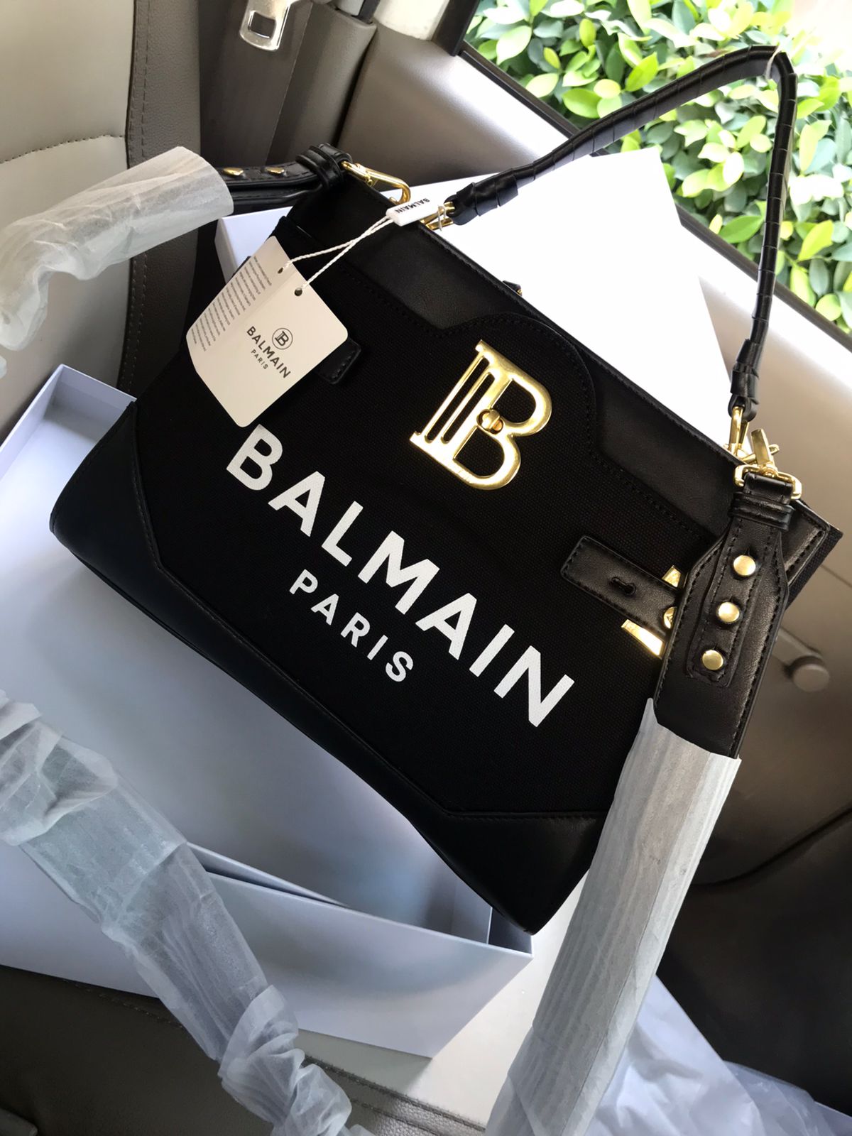 Balmain B-Buzz Top Handle Canvas Bag