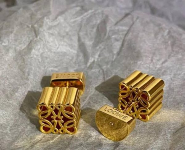 loewe gold plated sterling anagram stud earrings - Image 3