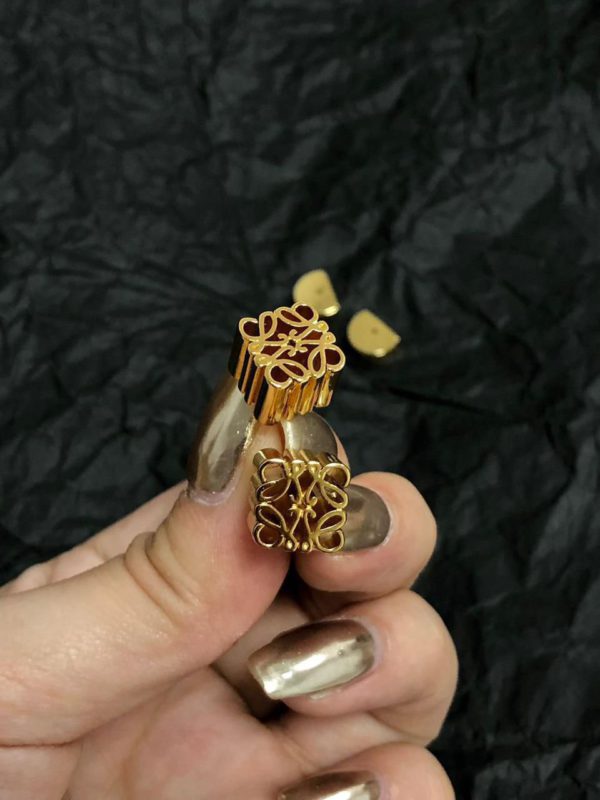 loewe gold plated sterling anagram stud earrings